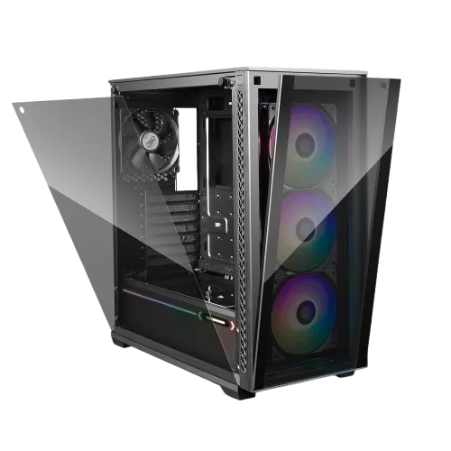 نمای زاویه درا باز شده کیس کامپیوتر دیپ کول مدل MATREXX 70 ADD-RGB 3F