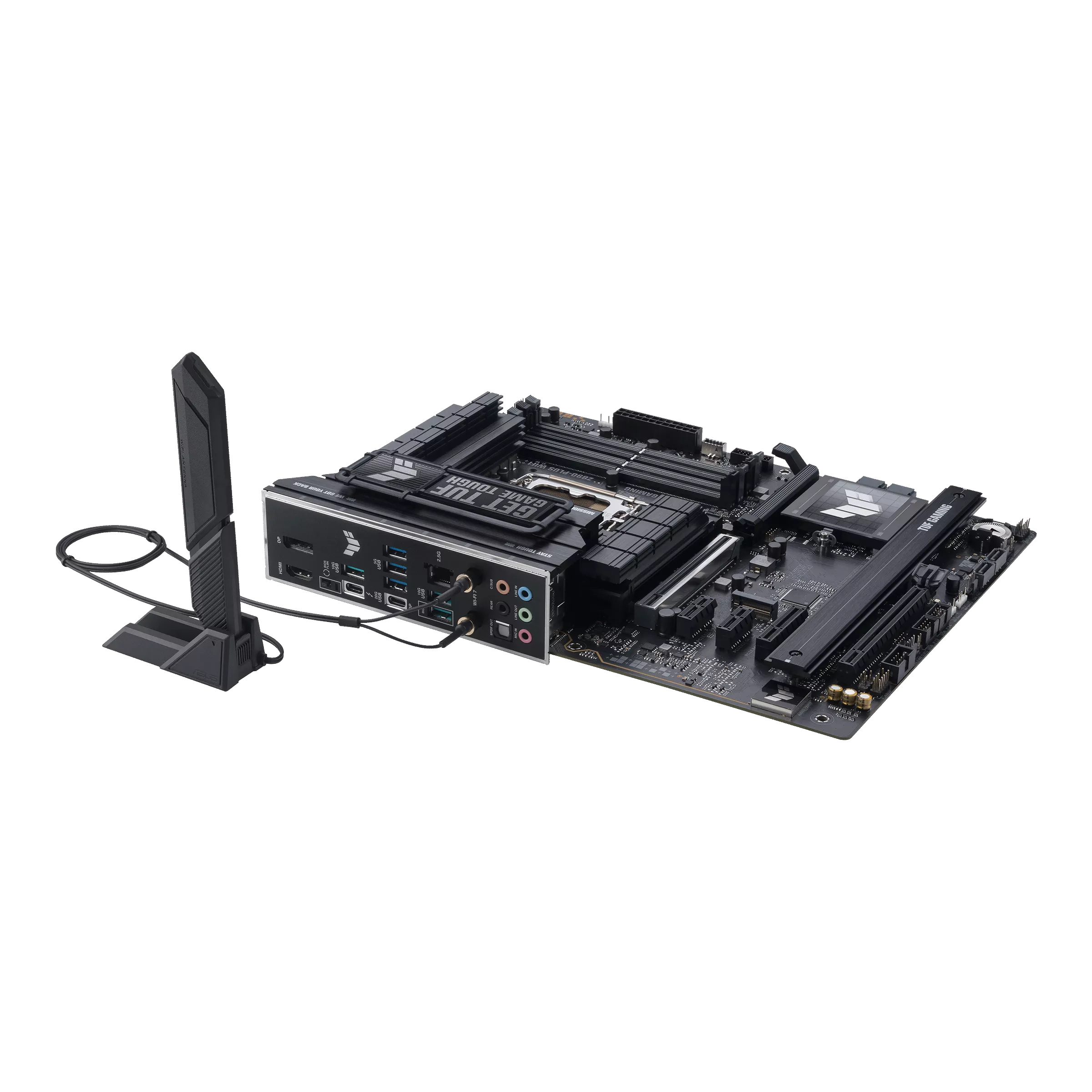 تصویر مادربرد ASUS TUF GAMING Z890-PLUS WIFI D5 همراه با آنتن WiFi