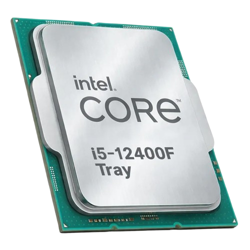 نمای زاویه‌دار پردازنده اینتل Core i5-12400F Tray با سوکت LGA1700 و شش هسته پردازشی