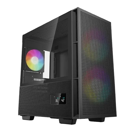 کیس گیمینگ DeepCool CH560 DIGITAL Black نمای روبرو کیس گیمینگ DeepCool CH560 DIGITAL Black