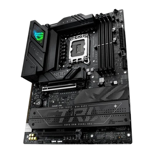 نمای مادربرد ASUS ROG STRIX B860-F GAMING WIFI با هیتسینکهای M.2 و اسلات PCIe 5.0 مادربرد ASUS ROG STRIX B860-F GAMING WIFI DDR5