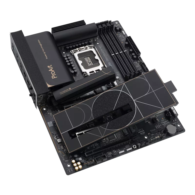 تصویر مادربرد ASUS ProArt Z890-CREATOR WiFi DDR5 از نمای زاویه‌دار