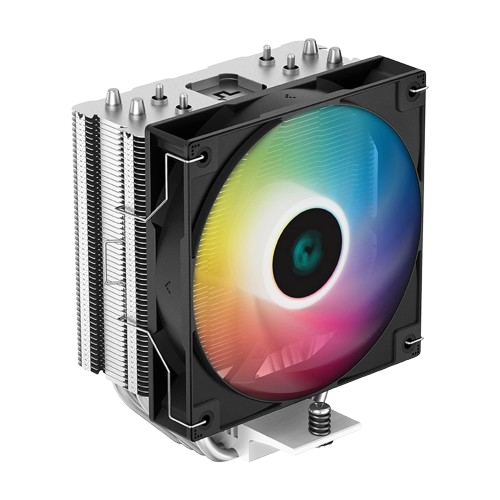 نمای روبرویی در حال رخش  خنک‌کننده بادی پردازنده DeepCool AG400 ARGB