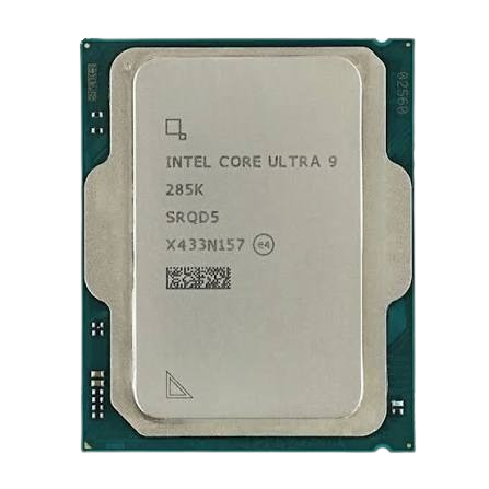 نمای روبه‌رو پردازنده Intel Core Ultra 9 285K با طراحی اصلی اینتل