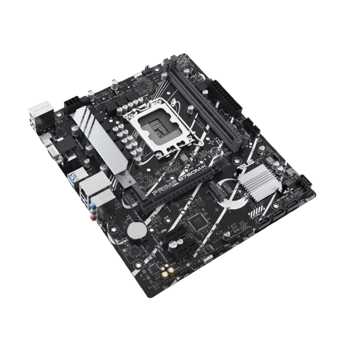 نمای زاویه‌دار مادربرد ایسوس PRIME B760M-K با پشتیبانی از رم DDR5