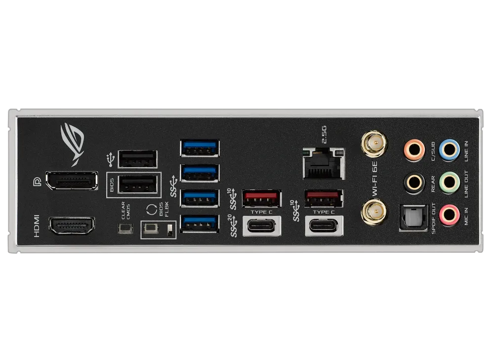 نمای پشت پنل مادربرد ROG STRIX Z690-F GAMING WIFI