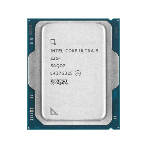 نمای روبه‌رو پردازنده Intel Core Ultra 5 225F Tray با Spec Code SRQD2 و سوکت LGA1851