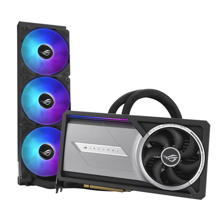 کارت گرافیک اورکلاک شده ASUS ROG Astral LC با خنککننده مایع سیستم خنککننده مایع ROG Astral LC کارت گرافیک RTX 5090