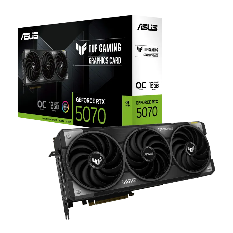 کارت گرافیک ASUS TUF Gaming RTX 5070 OC Edition خرید کارت گرافیک ایسوس RTX 5070 TUF Gaming با گارانتی ترسیم گران