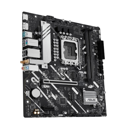 نمای کامل مادربرد ASUS PRIME H810M-A WIFI DDR5 با چیپست Intel H810 و سوکت LGA1851 مادربرد ASUS PRIME H810M-A WIFI DDR5
